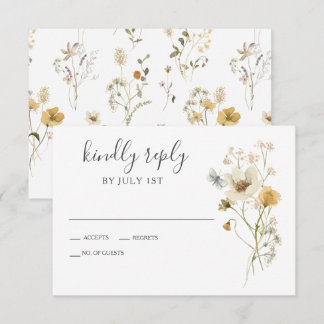 Wilde bloem Boho tuin bloem bruiloft RSVP kaart