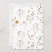 Wilde bloem boho tuin bloem bruiloftsinvitaties kaart (Achterkant)