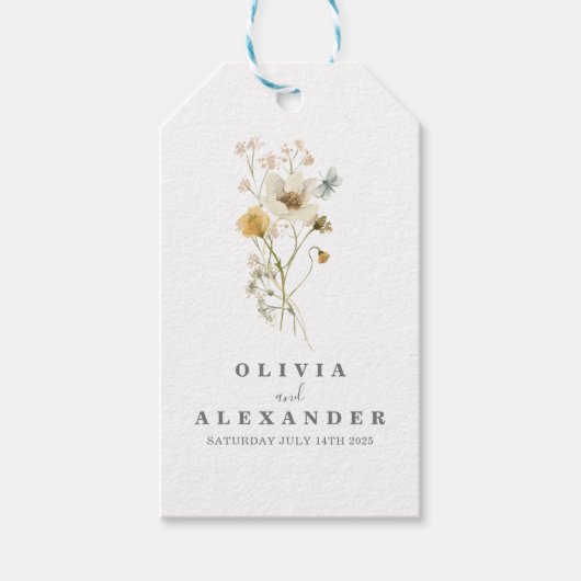 Wilde bloem Boho tuin bloemstuk Cadeaulabel (Voorkant)