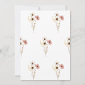 Wilde bloem Boho tuin eerste verjaardag Uitnodigin Kaart (Achterkant)