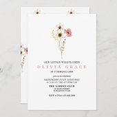 Wilde bloem Boho tuin eerste verjaardag Uitnodigin Kaart (Voorkant / Achterkant)