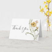 Wilde bloem Boho tuin Floral Weddenschap Bedankt Kaart (Gele Bloem)