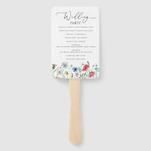 Wilde bloem Boho tuin Trouwprogramma Handventilato Handwaaier (Achterkant)