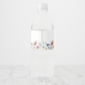 Wilde Bloem Boho Tuin Waterfles Label Etiket (Achterkant)