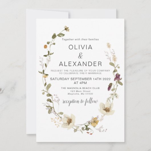 Wilde bloem Boho tuinbloem Wreator Kaart (Voorkant)