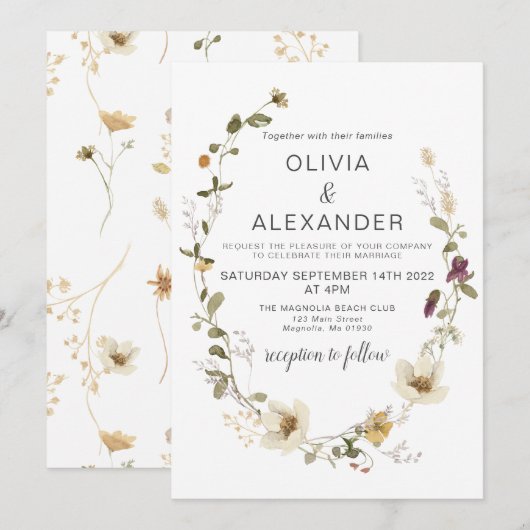 Wilde bloem Boho tuinbloem Wreator Kaart (Voorkant / Achterkant)