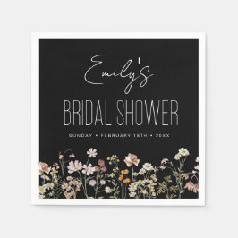 Wilde bloem Boho Vrijgezellenfeest in Bloom Black Servet