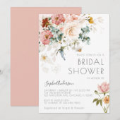 Wilde bloem Boho Waterverf Floral Vrijgezellenfees Kaart (Voorkant / Achterkant)