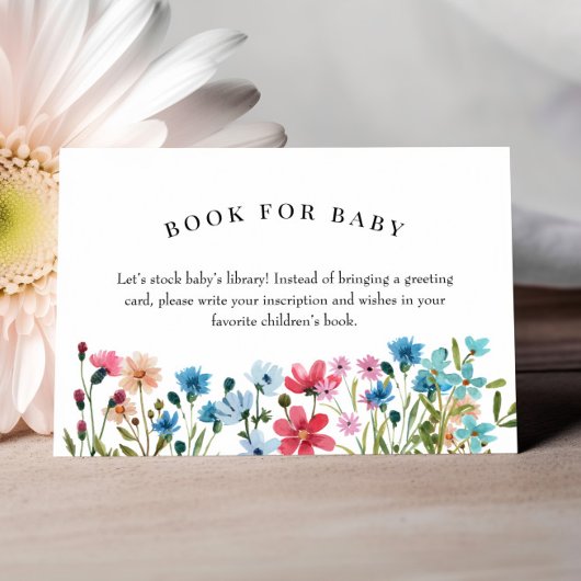 Wilde bloem Book Request Book for Baby Insert Kaar Notitiekaartje