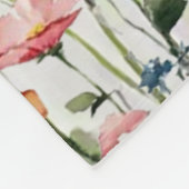 Wilde Bloem Botanische Aquarel Fleece Deken (Hoek)