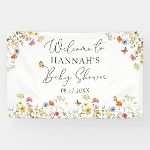 Wilde bloem Botanische Baby shower Welkomstbanner Spandoek