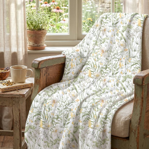 Wilde Bloem Botanische Cottagecore Bloemetuin Fleece Deken