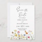 Wilde bloem Botanische kleurrijke flora sparen de  Save The Date (Voorkant)