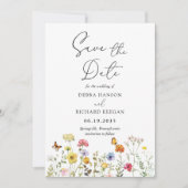 Wilde bloem Botanische kleurrijke lente Save The Date (Voorkant)
