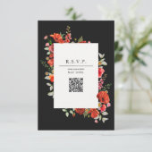Wilde bloem — Botanische QR-bruiloft RSVP-kaart RSVP Kaartje (Staand voorkant)