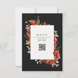 Wilde bloem — Botanische QR-bruiloft RSVP-kaart RSVP Kaartje