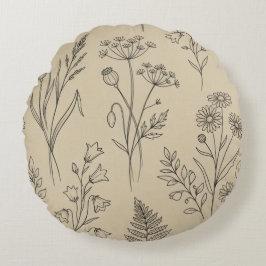 Wilde Bloem Botanische Ronde Kussen