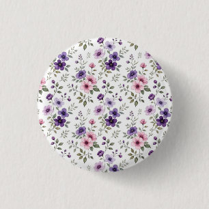 Wilde Bloem Botanische Speld Knoop Ronde Button 3,2 Cm