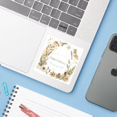 Wilde Bloem Botanische Stickers | Boho Tuinlabels (Laptop met iPhone)