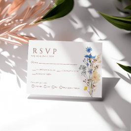 Wilde Bloem Botanische Trouw-RSVD Maaltijd Keuze K RSVP Kaartje