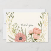 Wilde bloem Botanische Tuinbruiloft Hartelijk dank Bedankkaart (Voorkant)