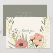 Wilde bloem Botanische Tuinbruiloft Hartelijk dank Bedankkaart (Voorkant / Achterkant)