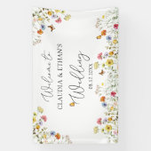 Wilde bloem Botanische Welkomstbord Spandoek (Verticaal)