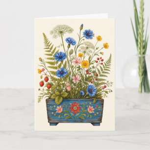 Wilde Bloem Botanische Wenskaart Cottage Garden Kaart