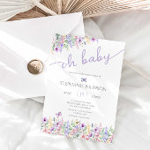Wilde bloem Boterfly Garden Lavender Baby shower Kaart