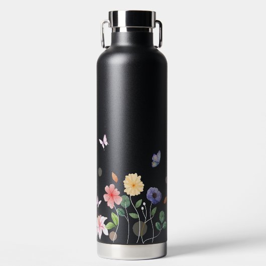 Wilde bloem Boterfly Garden Waterfles (Voorkant)