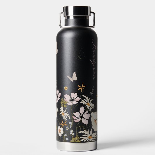 Wilde bloem Boterfly Garden Waterfles (Achterkant)