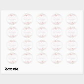 Wilde bloem Boterfly Girls 1ste verjaardag Ronde Sticker (Vel)
