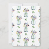 Wilde bloem Boterfly Glass Jar Bohemian Bouquet Kaart (Achterkant)