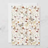 Wilde bloem Boterfly Simple Floral Save The Date (Achterkant)