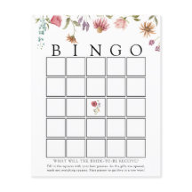 Wilde bloem Bridal Bingo Game Kaart