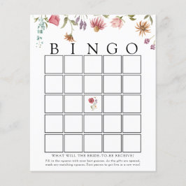 Wilde bloem Bridal Bingo Game Kaart