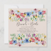 Wilde bloem Bridal Brunch met de Bride Floral Kaart (Voorkant)