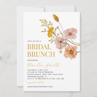 Wilde bloem Bridal Brunch, Vrijgezellenfeest Kaart