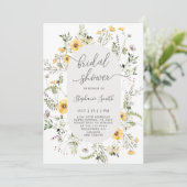 Wilde bloem Bridal Shower Invitation Sjabloon Kaart (Staand voorkant)