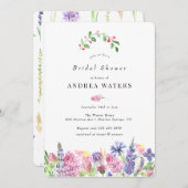 Wilde bloem Bridal Shower Invitations Kaart (Voorkant / Achterkant)