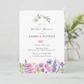 Wilde bloem Bridal Shower Invitations Kaart (Staand voorkant)
