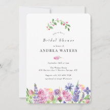 Wilde bloem Bridal Shower Invitations
