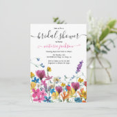 Wilde bloem Bridal Shower Kaart (Staand voorkant)