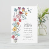 Wilde bloem Bridal Shower Kaart (Staand voorkant)