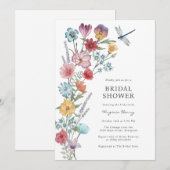 Wilde bloem Bridal Shower Kaart (Voorkant / Achterkant)