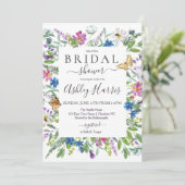 Wilde bloem Bridal Shower Kaart (Staand voorkant)