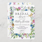 Wilde bloem Bridal Shower Kaart (Voorkant / Achterkant)