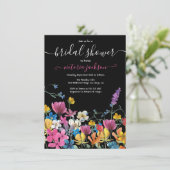 Wilde bloem Bridal Shower Kaart (Staand voorkant)