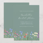 Wilde bloem Bridal Shower Kaart (Voorkant / Achterkant)