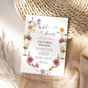 Wilde bloem Bridal Shower Kaart